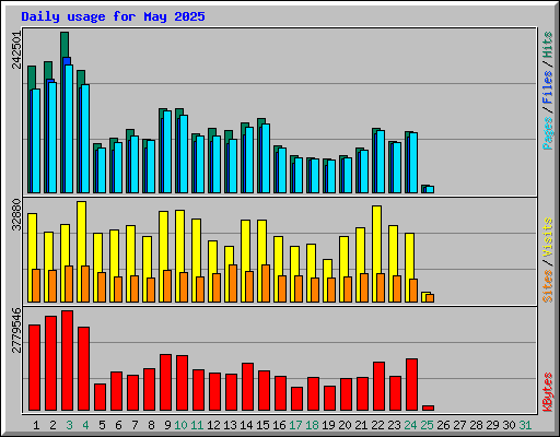 Daily usage for May 2025
