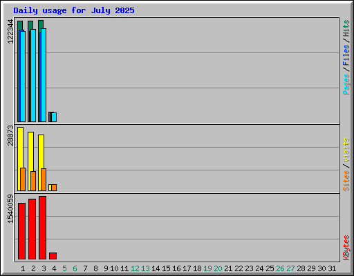 Daily usage for July 2025