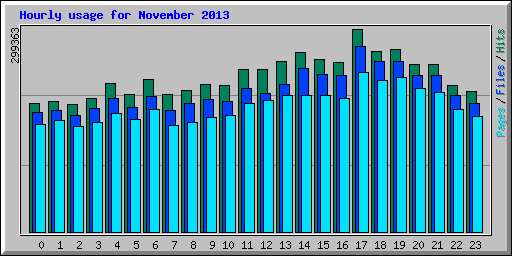 Hourly usage for November 2013