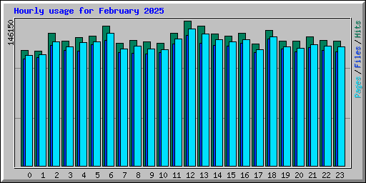 Hourly usage for February 2025