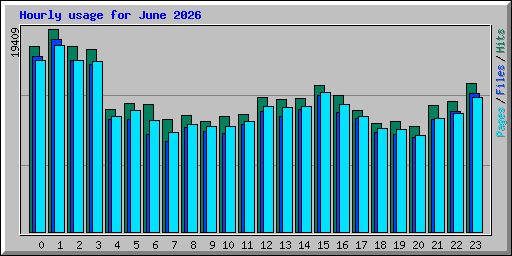 Hourly usage for June 2026